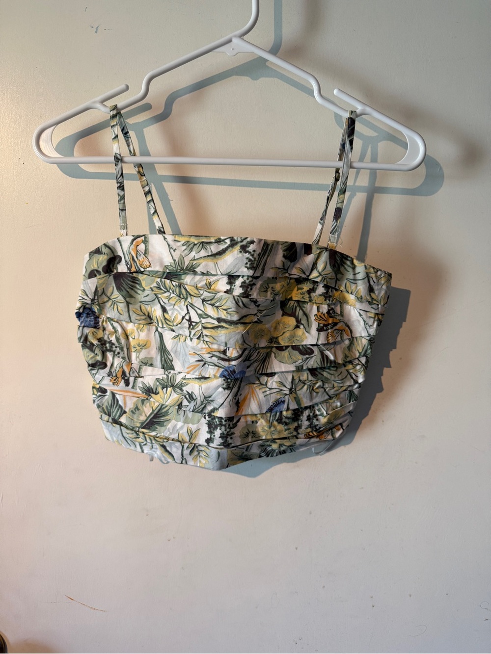Abercrombie & Fitch White/floral Tiered Camisole Top
